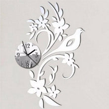 Load image into Gallery viewer, Wall Clock Modern Bird Design 3D Acrylic Mirror Living Room Quartz Needle 3D Clock Acrylic Mirror Wall Clock Decor Sticker Irregular Clock Wall Art Decals Wallpaper Home Decor for Living Room Bedroom Decoration
