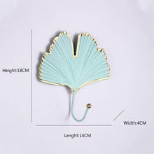 Load image into Gallery viewer, Wall Coat Rack Clothes Hanger Home Decoration Accessories Wall Hooks for Hanging Clothes Blue Leaves/Golden Leaves Home Storage Decorative Leaves Iron Hooks Tropic Plant Wall Mounted Single Clothes Hangers Decorative Hanger Hanging Hooks
