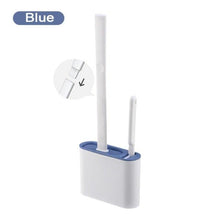 将图片加载到图库查看器，Wall Hanging Toilet Brush with Holder Set Silicone Bristles For Floor Bathroom Cleaning Toilet Brush And Holder Set Wall-Hanging Landing Toilet Bowl Brush Household Hotel Cleaner With Small Brush For Bathroom
