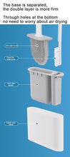将图片加载到图库查看器，Wall Hanging Toilet Brush with Holder Set Silicone Bristles For Floor Bathroom Cleaning Toilet Brush And Holder Set Wall-Hanging Landing Toilet Bowl Brush Household Hotel Cleaner With Small Brush For Bathroom
