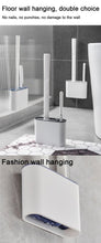 将图片加载到图库查看器，Wall Hanging Toilet Brush with Holder Set Silicone Bristles For Floor Bathroom Cleaning Toilet Brush And Holder Set Wall-Hanging Landing Toilet Bowl Brush Household Hotel Cleaner With Small Brush For Bathroom
