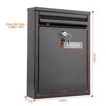 Load image into Gallery viewer, Wall Mount Mailbox Lockable Galvanized Iron Letter Post Box
