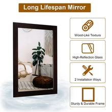 Load image into Gallery viewer, Wall Mount Mirror Wood-Like Frame Rectangle Modern Hanging Mirror
