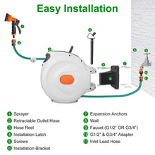 Load image into Gallery viewer, Wall Mounted Automatic Retractable Garden Hose Reel
