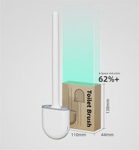 将图片加载到图库查看器，Wall-Mounted Silicone Toilet Brush Wash Toilet Accessories With Holder Soft Bristles Brushes Set Bathroom Cleaning Tool Toilet Brush Set Silicone Toilet Brush With Holder Wall Mounted With Toilet Bowl Brush And Holder Bendable Brush Head Holder
