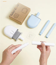 将图片加载到图库查看器，Wall-Mounted Silicone Toilet Brush Wash Toilet Accessories With Holder Soft Bristles Brushes Set Bathroom Cleaning Tool Toilet Brush Set Silicone Toilet Brush With Holder Wall Mounted With Toilet Bowl Brush And Holder Bendable Brush Head Holder
