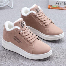 Load image into Gallery viewer, Warm Comfortable Womens Winter Shoes Fur Plush Casual Shoes Lace Up Fashion Sneakers Women's Snow Boots Fur Lined Booties Anti-Slip Ankle Winter Soft Sneakers
