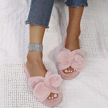 将图片加载到图库查看器，Warm Fluffy Slippers Women Cozy Faux Fur Cross Indoor Floor Slides Flat Soft Furry Flip Flops Fuzzy Slippers Cross Band Fluffy Slippers Faux Fur Slippers Plush House Open Toe Cozy Slippers For Women
