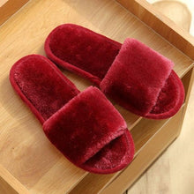 Load image into Gallery viewer, Warm Fluffy Slippers Women Faux Fur Slipper Indoor Floor Slides Flat Soft Furry House Warm Comfortable Fuzzy Furry Bedroom Slippers Indoor Cozy Memory Foam Anti-Slip Flip Flops
