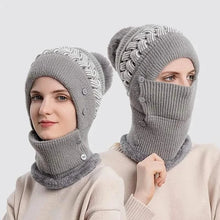 Load image into Gallery viewer, Warm Knitted Beanie Hat and Neck Warmer Set
