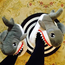 将图片加载到图库查看器，Warm Shark Womens Home Slippers Fashion Plush Winter Funny Elegant Women Slippers Cute Cartoon Shark Indoor Warm Home Cotton Slippers
