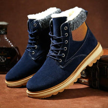 Load image into Gallery viewer, Warm Winter Mens Snow Boots Warm Fur Winter Shoes Mens Boots Footwear Ankle Boots Warm Fur Lined Winter Water-Resistan Waterproof Outdoor Snow Autumn Boots

