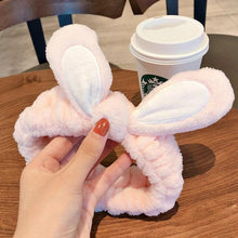 将图片加载到图库查看器，Wash Face Women Girls Hairbands Soft Warm Coral Fleece Bow Animal Ears Headbands Headwear Hair Bands Turban Gorgeous Hair Accessories For Women
