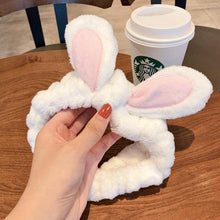 将图片加载到图库查看器，Wash Face Women Girls Hairbands Soft Warm Coral Fleece Bow Animal Ears Headbands Headwear Hair Bands Turban Gorgeous Hair Accessories For Women
