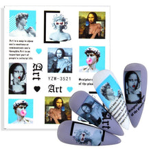 将图片加载到图库查看器，Water Decal Nail Art Decorations Nail Sticker Tattoo Full Cover Beauty Decals Manicure Supplies Accessories  Women Kids Girls Manicure Decoration Nail Art Supplies 3D Self-Adhesive Nail Decals Designer Nail Stickers for Acrylic Nails
