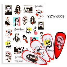 将图片加载到图库查看器，Water Decal Nail Art Decorations Nail Sticker Tattoo Full Cover Beauty Decals Manicure Supplies Accessories  Women Kids Girls Manicure Decoration Nail Art Supplies 3D Self-Adhesive Nail Decals Designer Nail Stickers for Acrylic Nails
