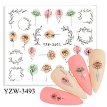 将图片加载到图库查看器，Water Decal Nail Art Decorations Nail Sticker Tattoo Full Cover Beauty Decals Manicure Supplies Accessories  Women Kids Girls Manicure Decoration Nail Art Supplies 3D Self-Adhesive Nail Decals Designer Nail Stickers for Acrylic Nails
