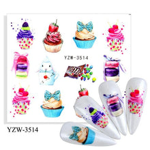 将图片加载到图库查看器，Water Decal Nail Art Decorations Nail Sticker Tattoo Full Cover Beauty Decals Manicure Supplies Accessories  Women Kids Girls Manicure Decoration Nail Art Supplies 3D Self-Adhesive Nail Decals Designer Nail Stickers for Acrylic Nails
