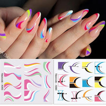 Load image into Gallery viewer, Water Nail Stickers Women Face Sketch Abstract Butterfly Image Sexy Girl Nail Art Decor Sliders Manicures For Nails Decoration Decal Self-Adhesive 3D Wave Design Decoration for Women Girls Tape Nail Art Stickers Decal Decoration
