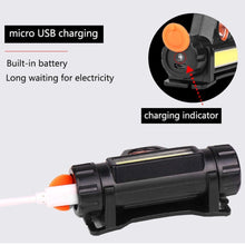 Load image into Gallery viewer, Waterproof 2 Light Mode USB LED Headlight With Magnet Rechargeable Headlamp Built-in 18650 Battery Flashlight  COB Work Light For Outdoor Camping Cycling Fishing Headlamp Flashlight
