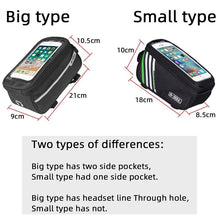 Load image into Gallery viewer, Waterproof Bicycle Bag Nylon Bike Cycling Cell Mobile Phone Bag Case  Bicycle  Front Tube Bags Accessories Bike Phone Front Frame Bag Bicycle Bag Waterproof Bike Phone Mount  Bag Bike Phone Case Holder Accessories Cycling Pouch Compatible With Phone
