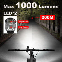 将图片加载到图库查看器，Waterproof Bike Light Set USB High/Low Beam Bicycle Lamp Headlight LED Cycling Flashlight Super Bright Bicycle Front Headlight 5 Light Modes Large Capacity Battery With Power Bank Function 1000 Lumen
