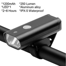 将图片加载到图库查看器，Waterproof Bike Light Set USB High/Low Beam Bicycle Lamp Headlight LED Cycling Flashlight Super Bright Bicycle Front Headlight 5 Light Modes Large Capacity Battery With Power Bank Function 1000 Lumen
