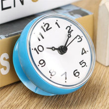 Load image into Gallery viewer, Waterproof Shower Wall Mini Clock Kitchen Bathroom Bath Watch Suction Cup Battery Operated Living Room Bathroom Wall Clock, Waterproof Suction Cup Silent Non Ticking Clocks with Stand for Desk Bedroom Home Office School
