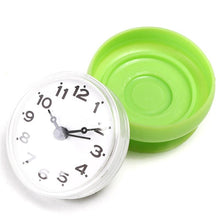 Load image into Gallery viewer, Waterproof Shower Wall Mini Clock Kitchen Bathroom Bath Watch Suction Cup Battery Operated Living Room Bathroom Wall Clock, Waterproof Suction Cup Silent Non Ticking Clocks with Stand for Desk Bedroom Home Office School
