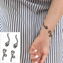 将图片加载到图库查看器，Waterproof Temporary Tattoo Lavender Stickers Butterfly Flower Luxury Small Tattoo For Body Arm
