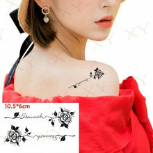 将图片加载到图库查看器，Waterproof Temporary Tattoo Lavender Stickers Butterfly Flower Luxury Small Tattoo For Body Arm
