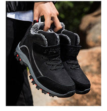 将图片加载到图库查看器，Waterproof Winter Mens Boots With Fur Warm Snow Mens Womens Boots Winter Work Casual Shoes High Top Winter Snow Boots Warm Fur Lined Winter Water-Resistan Ankle Booties
