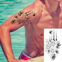 Load image into Gallery viewer, Waterproof Womens Temporary Sticker Tattoo Flower Rose Realistic Sketches For Arm Hand
