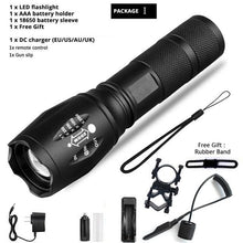 Load image into Gallery viewer, Waterproof Z45 Led Flashlight Ultra Bright Waterproof MINI Torch T6/L2/V6 zoomable 5 Modes 18650 rechargeable Battery for camping tactica Led Mini Water-Resistant Torch Light For Indoor &amp; Outdoor Camping Hiking Accessories Gear
