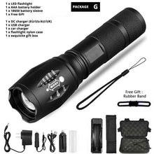 Load image into Gallery viewer, Waterproof Z45 Led Flashlight Ultra Bright Waterproof MINI Torch T6/L2/V6 zoomable 5 Modes 18650 rechargeable Battery for camping tactica Led Mini Water-Resistant Torch Light For Indoor &amp; Outdoor Camping Hiking Accessories Gear

