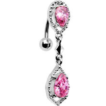 将图片加载到图库查看器，Pink Gem Twin Top Mount Dangle Belly Ring
