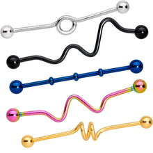 Load image into Gallery viewer, 14G Wacky Shape Industrial Project Bar Set of 5 40mm
