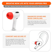 Load image into Gallery viewer, WC TipZ - Memory Foam Ear Tips for Airpods Pro &amp; Airpods Pro 2
