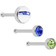 将图片加载到图库查看器，20G Licensed NFL Seattle Seahawks Logo Nose Bone 3 Pack Set
