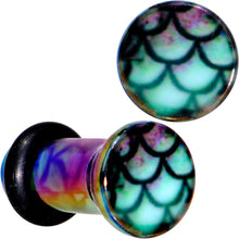 Load image into Gallery viewer, Rainbow Acrylic Magical Mermaid Single Flare Plug Set 4mm to 12mm
