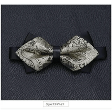将图片加载到图库查看器，Wedding Men Butterfly Bowtie Formal Bow Ties Beautiful Printed Men Luxury Adjustable Business Bowties
