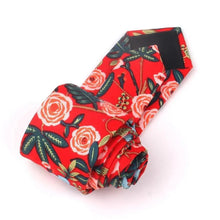 Load image into Gallery viewer, Wedding Men Floral Tie Skinny Cotton Casual Neck Tie Elegant Neckties Flower Print Fashionable Design
