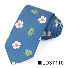 Load image into Gallery viewer, Wedding Men Floral Tie Skinny Cotton Casual Neck Tie Elegant Neckties Flower Print Fashionable Design
