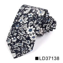 Load image into Gallery viewer, Wedding Men Floral Tie Skinny Cotton Casual Neck Tie Elegant Neckties Flower Print Fashionable Design

