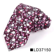 Load image into Gallery viewer, Wedding Men Floral Tie Skinny Cotton Casual Neck Tie Elegant Neckties Flower Print Fashionable Design
