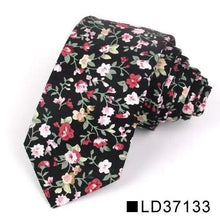 Load image into Gallery viewer, Wedding Men Floral Tie Skinny Cotton Casual Neck Tie Elegant Neckties Flower Print Fashionable Design
