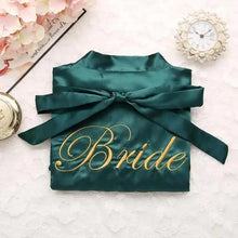Load image into Gallery viewer, Wedding Satin Bride Robe Elegant Golden Bridesmaid Casual Short Women Nightwear Comfortable Sleepwear
