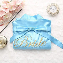 Load image into Gallery viewer, Wedding Satin Bride Robe Elegant Golden Bridesmaid Casual Short Women Nightwear Comfortable Sleepwear
