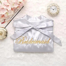 Load image into Gallery viewer, Wedding Satin Bride Robe Elegant Golden Bridesmaid Casual Short Women Nightwear Comfortable Sleepwear
