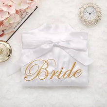 Load image into Gallery viewer, Wedding Satin Bride Robe Elegant Golden Bridesmaid Casual Short Women Nightwear Comfortable Sleepwear
